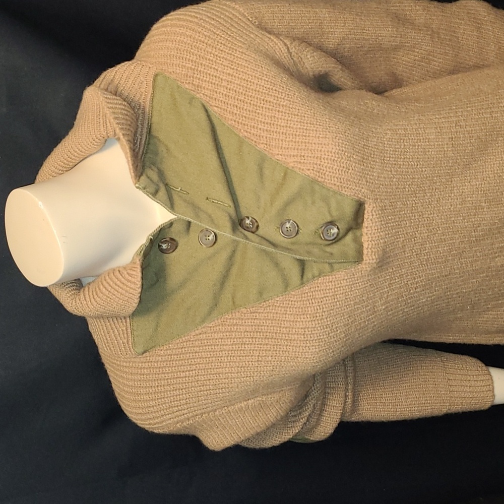 Vintage National Geographic Knit Sweater Patches Wool Pullover Cowl Neck Med - Picture 2 of 11